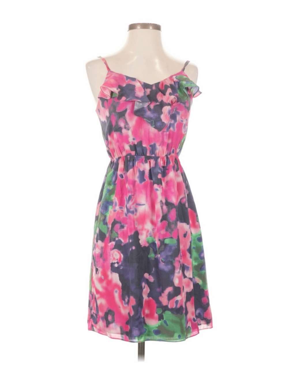 Alice and Olivia Pink Ruffle-Trim Sleeveless Dress